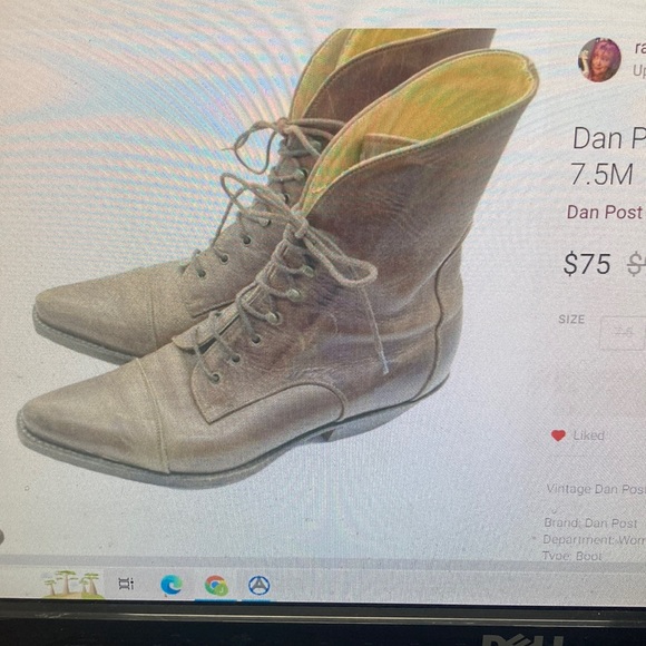 Dan Post Vintage Pointed Toe Lace-Up Boots sz 7.5M - Picture 1 of 11